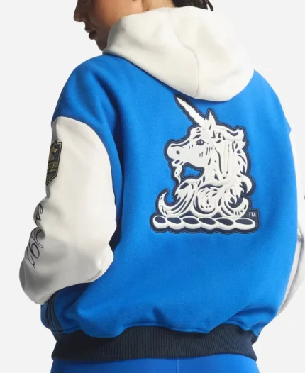 Boston Marathon 26 Wool Varsity Jacket In Blue & White