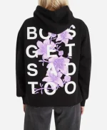 Boys Get Sad Too Black Flower Pullover Hoodie