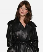 Burberry AW26 London Fashion Week 2026 Daisy Edgar-Jones Black Leather Trench Coat