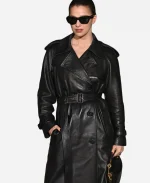Burberry AW26 Marisa Abela Black Leather Coat
