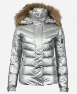 Caroline Channing Silver Hooded Puffer Jacket