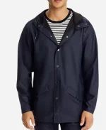 Carson Daly The Today Show 2026 Navy Blue Hooded Rain Jacket