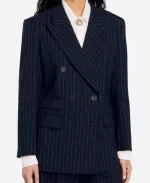 Champagne Problems Minka Kelly Black Pinstripe Blazer