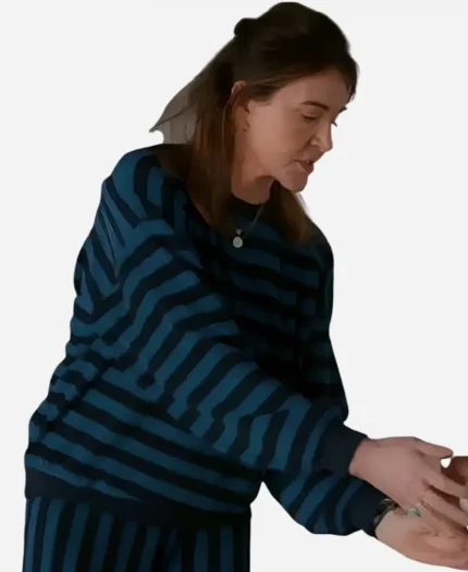 Christa Miller Shrinking S03 Blue Striped Sweatshirt