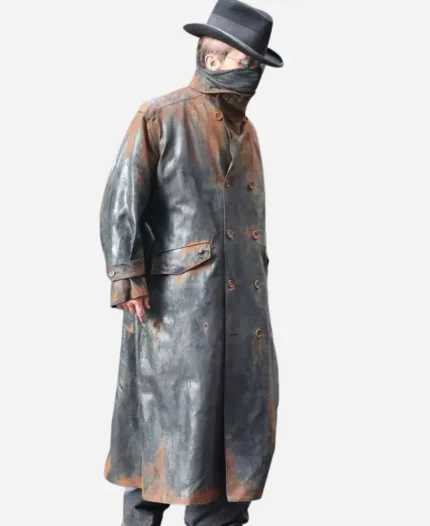 Christian Bale The Bride! 2025 Frankenstein Monster Black Leather Coat