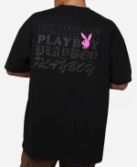 Culture kings x Playboy Stacked Oversized Black T-Shirt