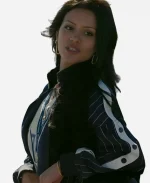 DMV S01 Ceci Blue Pinstriped Cropped Jacket