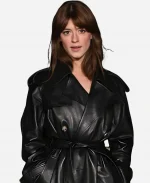 Daisy Edgar-Jones 2026 Black Leather Trench Coat