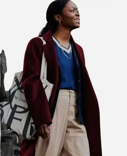 Danielle Deadwyler Rooster S01 Maroon Coat