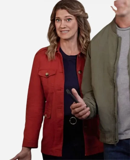 Danielle Movie Fourth Down And Love 2023 Heather Doerksen Red Cotton Jacket