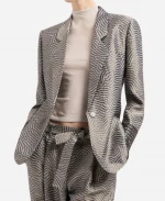Eleanor Imperfect Women 2026 Kerry Washington Grey Printed Blazer
