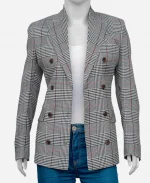 Elizabeth Grey Plaid Double Breasted Blazer 