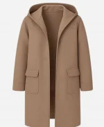 Ella McCay Emma Mackey Brown Hooded Coat