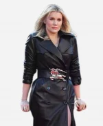 Emerald Fennell Wuthering Heights 2026 Black Leather Coat