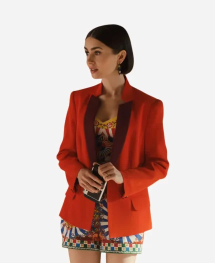 Emily Cooper Tv Series Emily in Paris Season 05 Lily Collins Red Blazer