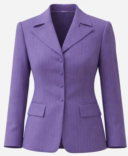 Emma Thompson The Sheep Detectives 2026 George Purple Stripped Blazer