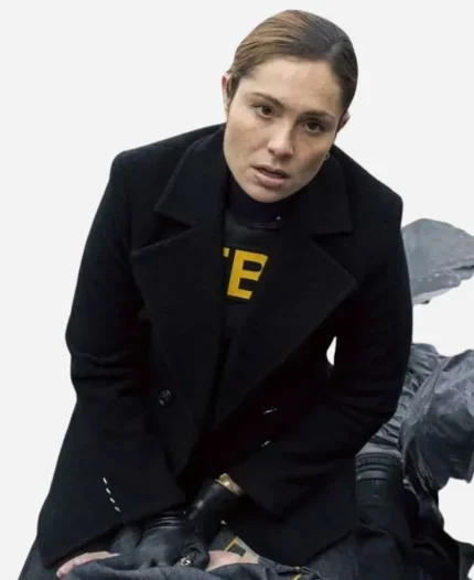 Eva Ramos FBI 2026 Black Wool Peacoat