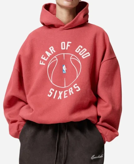 Fear of God x Barkley Hendricks Sixers 90s Red Hoodie