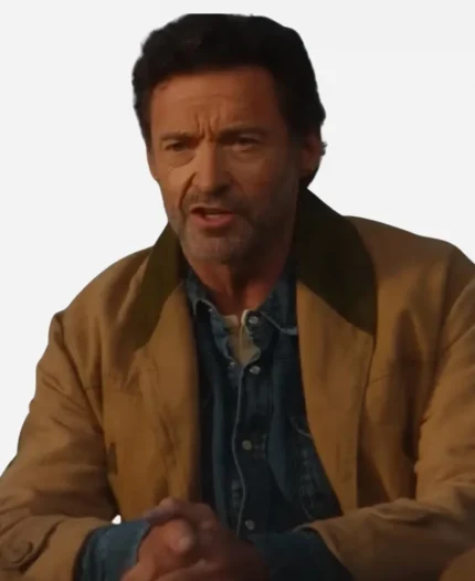 George Hardy The Sheep Detectives 2026 Hugh Jackman Brown Cotton Coat