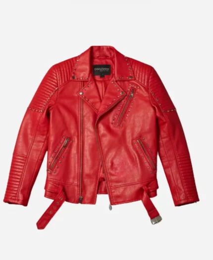 Ginuwine Studded Red Leather Jacket