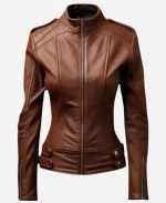Grace Ashcroft Resident Evil Requiem Brown Leather Jacket
