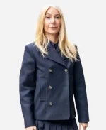 Gwyneth Paltrow NYC 2026 Blue Peacoat