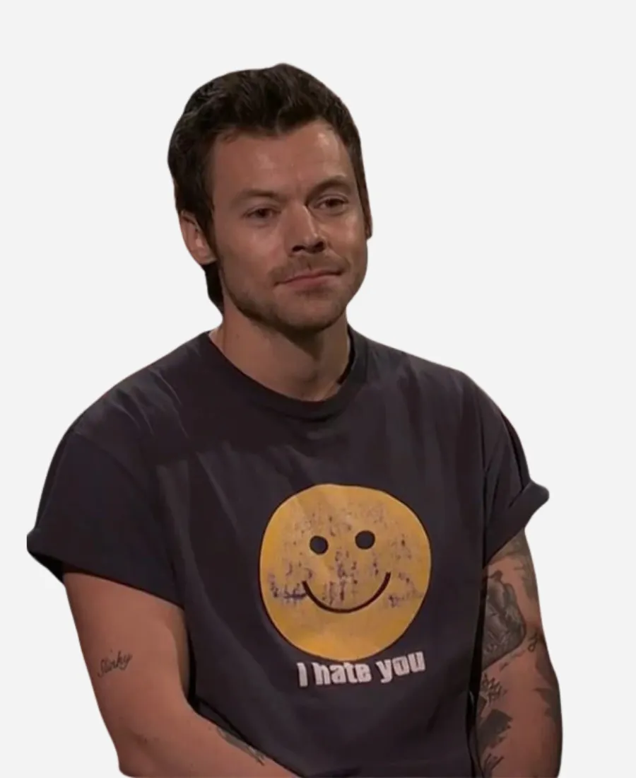 Harry Styles I Hate You Smiley Face T-Shirt Harry Styles I Hate You Smiley Face T-Shirt