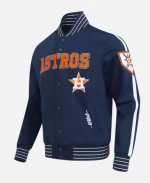 Houston Astros Current Logo Game Day Navy Full-Snap Varsity Jacket