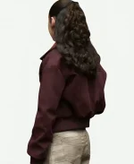 Its Not Like That 2026 Casey Soto Burgundy Suede Leather Bomber Jacket