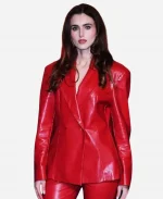 Jessica Bruno The Beauty 2026 Red Leather Blazer