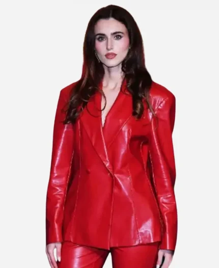 Jessica Bruno The Beauty 2026 Red Leather Blazer