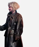 Jessie Buckley The Bride! 2026 Ida Black Leather Trench Coat