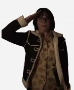 Julia Rehwald One Piece S02 Blue Faux Sherling Jacket