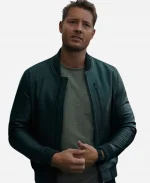 Justin Hartley Tracker Green Leather Jacket