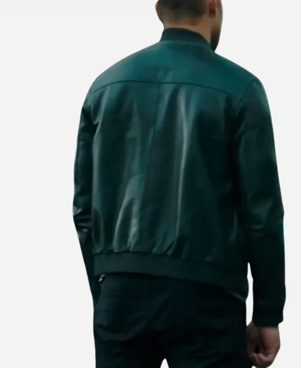 Justin Hartley Tracker S02 Green Leather Bomber Jacket