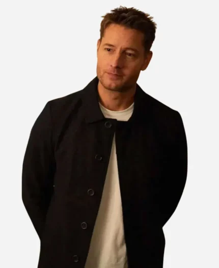 Justin Hartley Tv Series Tracker S03 Colter Shaw Black Wool Coat