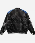 K-Pops 2026 Vintage Racing Leather Jacket - Black & Blue