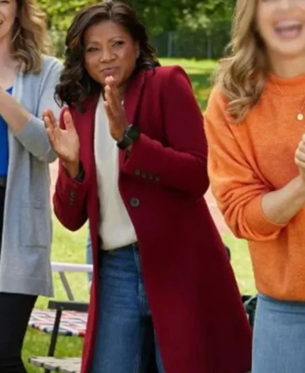 Kalyn Miles Fourth Down and Love 2023 Georgina Red Wool Coat