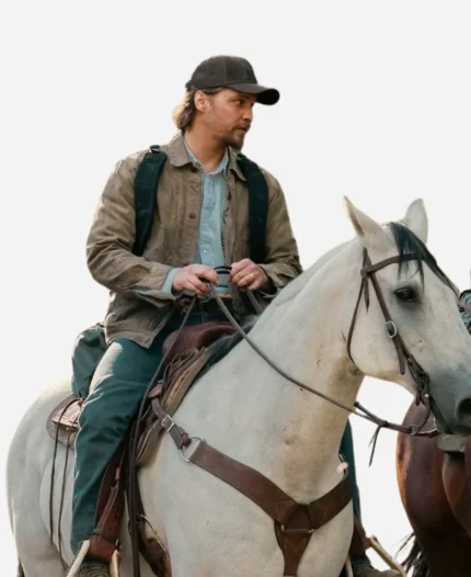 Kayce Dutton Tv Series Marshals 2026 Luke Grimes Brown Waxed Jacket