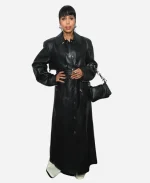 Kerry Washington Black Leather Coat