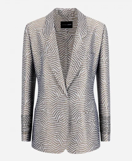 Kerry Washington Grey Printed Blazer