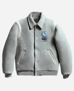 Kith x Jinro Soju Grey Wool Varsity Jacket - For Sale