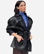 La Lezione di Mordini Press Tour 2026 Matilda De Angelis Black Leather Jacket