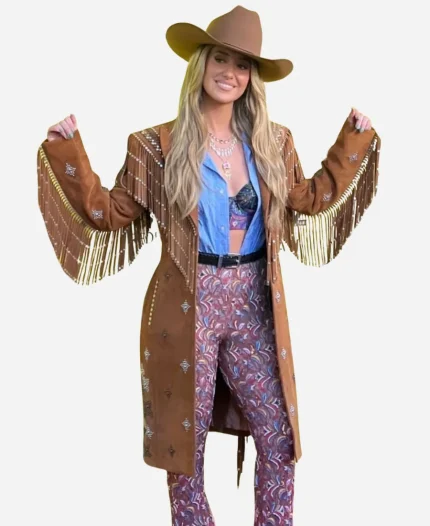 Lainey Wilson Keepin’ Country Cool SXSW Premiere 2026 Brown Fringe Coat