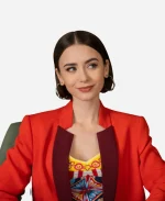 Lily Collins Emily In Paris S05 Red Blazer