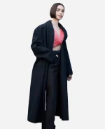 Lily Collins Fashion Show 2026 Black Coat