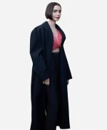 Lily Collins New York Fashion Week 2026 Black Wool Coat