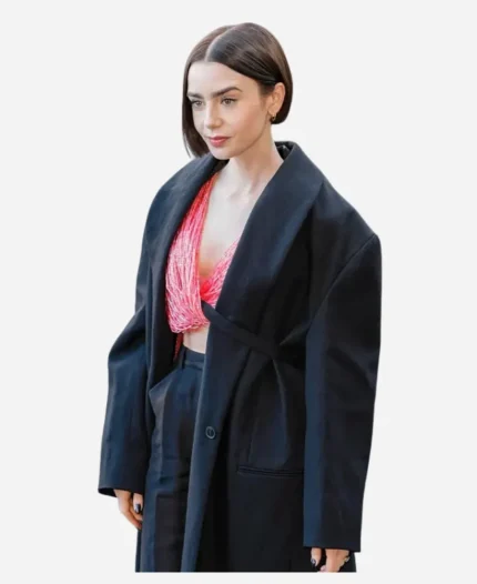 Lily Collins New York Fashion Week 2026 Trench Coat