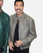 Lionel Richie American Idol S23 Grey Leather Jacket