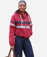 Little Simz Paris Fashion Week 2026 Hooded Red Jacket